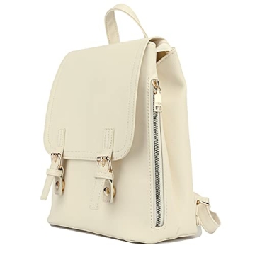 Stylish KKXIU Cream Vegan Leather Mini Backpack