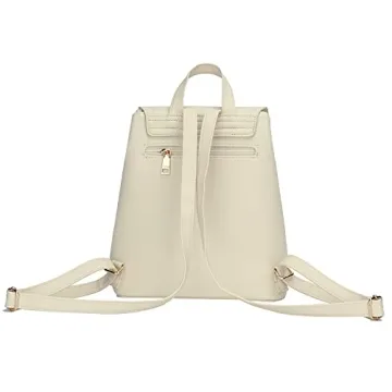 Stylish KKXIU Cream Vegan Leather Mini Backpack