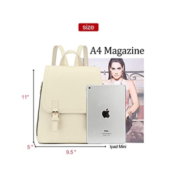 Stylish KKXIU Cream Vegan Leather Mini Backpack