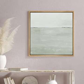SIGNWIN Framed Canvas Print Wall Art Watercolor Abstract Gray Landscape Nature Shapes Illustrations ...