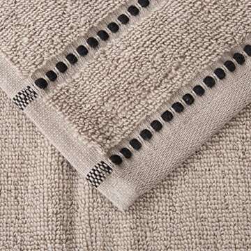 6PC Towel Set - 525GSM 100% Cotton Bathroom Essentials with 2 Bath Towels, 2 Hand Cloths, and 2 Washcloths - Absorbent Sheets for Bath, Shower, Gym, Spa, and Dorm Room by Lavish Home (Taupe)
