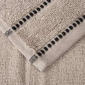 6PC Towel Set - 525GSM 100% Cotton Bathroom Essentials with 2 Bath Towels, 2 Hand Cloths, and 2 Washcloths - Absorbent Sheets for Bath, Shower, Gym, Spa, and Dorm Room by Lavish Home (Taupe)