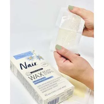 Nair Sensitive Hair Remover Wax Ready Strips, Legs and Body Hair Removal Wax Strips, 40 Count
