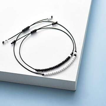 Gifts for Him Husband friend Relationship Distance Matching Bracelets for Couples Gifts Best Friends...