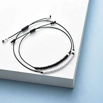 Gifts for Him Husband friend Relationship Distance Matching Bracelets for Couples Gifts Best Friends...