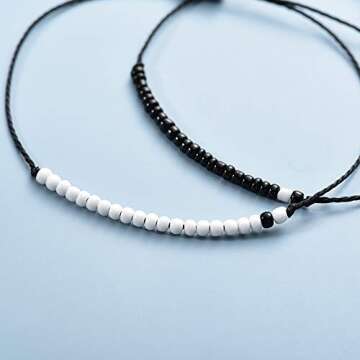 Gifts for Him Husband friend Relationship Distance Matching Bracelets for Couples Gifts Best Friends His and Hers Pinky Promise Bracelet for Teens Women Mens