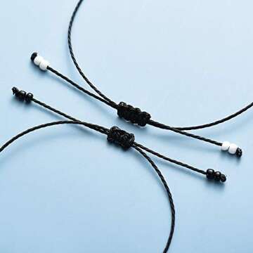 Gifts for Him Husband friend Relationship Distance Matching Bracelets for Couples Gifts Best Friends His and Hers Pinky Promise Bracelet for Teens Women Mens