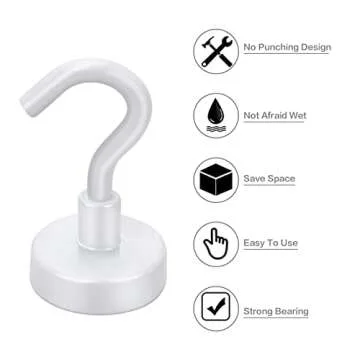 E BAVITE 30Lbs Magnetic Hooks 10 Pack - Strong & Versatile