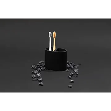 Essentra Home Stylish Matte Black Toothbrush Holder