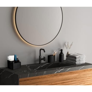 Essentra Home Stylish Matte Black Toothbrush Holder