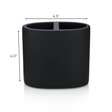 Essentra Home Stylish Matte Black Toothbrush Holder