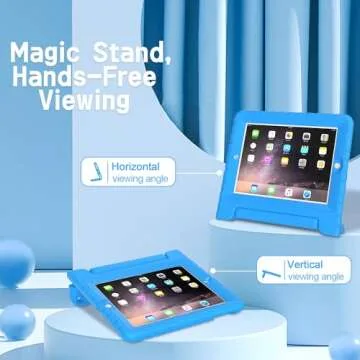 AVAWO Kids Case for iPad 2 3 4 (Old Model) 9.7 Inch - Light Weight Shock Proof Convertible Handle Stand Kids Friendly for iPad 2, iPad 3rd Generation, iPad 4th Generation Tablet - Blue