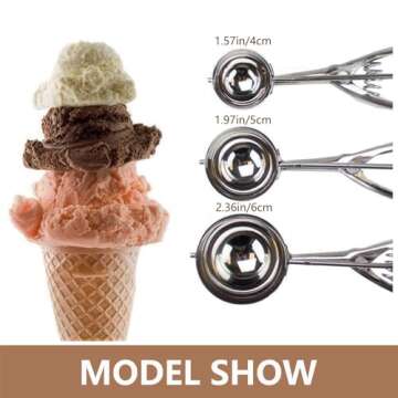 Ice Cream Scoop, 3Pcs Cookie Scoop Set, Cookie Scoops for Baking Set of 3, Ice Cream Scooper with Trigger Release, Cookie Scooper for Baking, Cupcake Scoop for Baking Set of 3 with Cookie Dough Scoop