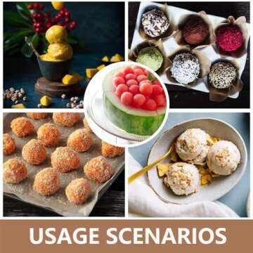 Ice Cream Scoop, 3Pcs Cookie Scoop Set, Cookie Scoops for Baking Set of 3, Ice Cream Scooper with Trigger Release, Cookie Scooper for Baking, Cupcake Scoop for Baking Set of 3 with Cookie Dough Scoop