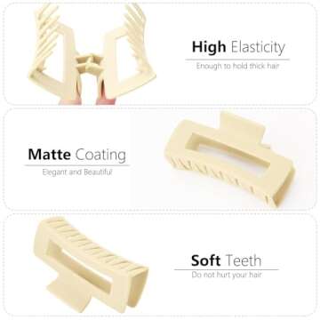 Stylish XBllcyiv Hair Clip Set - 6 Pack Non-Slip Clips for All Hair Types