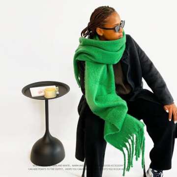 OUNIYA Colorful Chunky Scarf for Winter Warmth and Style