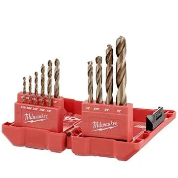 Milwaukee 48-89-2331 3/8-inch 15-Piece Cobalt Red Helix Secure Grip Drill Bit Set w/ Hard Plastic Foldout Storage Case