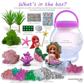 DIY Mermaid Terrarium Kit for Kids - Glowing Nightlight Craft