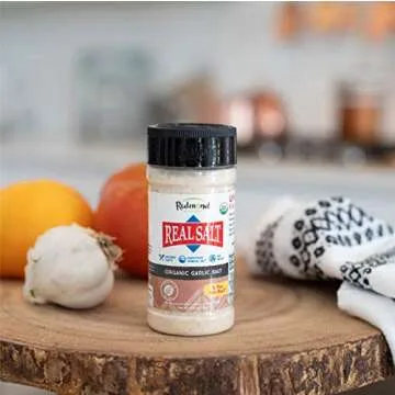 Redmond Real Sea Salt - Natural Unrefined Gluten Free, Garlic Salt 4.75 Ounce (2 Pack)