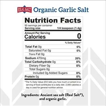 Redmond Real Sea Salt - Natural Unrefined Gluten Free, Garlic Salt 4.75 Ounce (2 Pack)