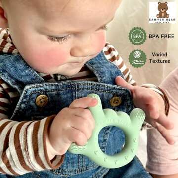 I Love You Silicone Hand Teether, BPA-Free Baby Soother
