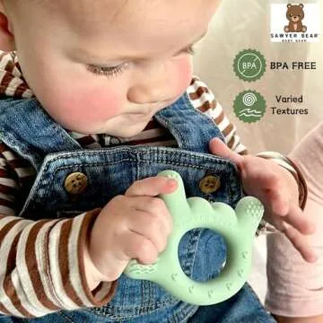 I Love You Silicone Hand Teether, BPA-Free Baby Soother