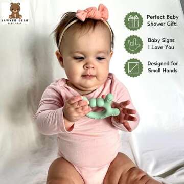 I Love You Silicone Hand Teether, BPA-Free Baby Soother