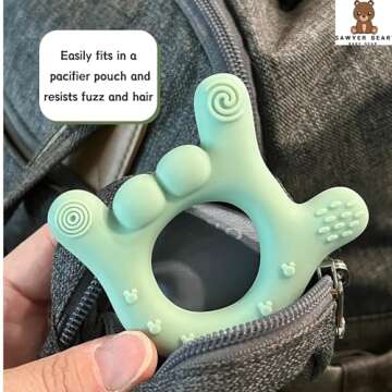 I Love You Silicone Hand Teether, BPA-Free Baby Soother