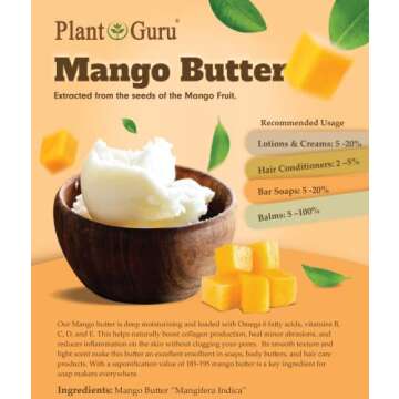 Raw Mango Butter for Skin and Hair - 100% Pure and Natural