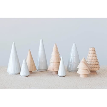 Creative Co-Op Pine Wood and Stoneware Holiday Trees
