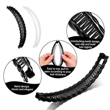 10 PCS Banana Hair Clips Set for All Hair Types and Styles