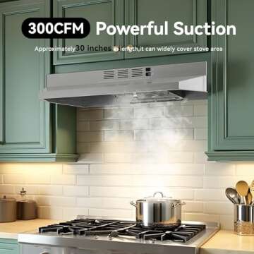 VIKIO HOME Kitchen Hood 30-Inch Stainless Steel Under Cabinet Range Hood, Ducted/Ductless Convertibl...