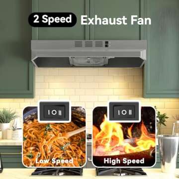 VIKIO HOME 30-Inch Stainless Steel Kitchen Hood