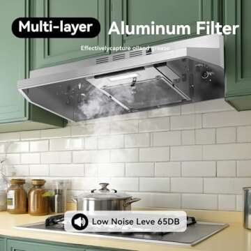 VIKIO HOME 30-Inch Stainless Steel Kitchen Hood