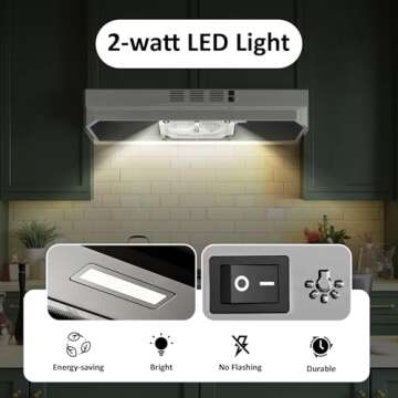 VIKIO HOME 30-Inch Stainless Steel Kitchen Hood