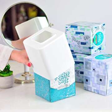 Youngever 2 Pack Tissue Box Covers, Plastic Square Tissue Box Holders, Square Napkin Box Holders (White)