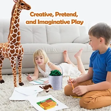 BRINJOY Giant 47 Inch Giraffe Plush Set for Kids