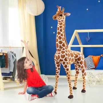 BRINJOY Giant 47 Inch Giraffe Plush Set for Kids