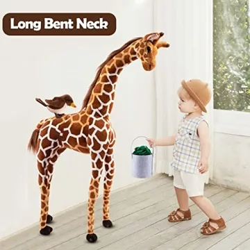 BRINJOY Giant 47 Inch Giraffe Plush Set for Kids