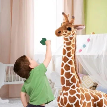 BRINJOY Giant 47 Inch Giraffe Plush Set for Kids