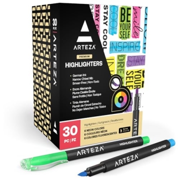 ARTEZA Highlighters Set of 30 - Multi-Colored Markers for School and Office Needs