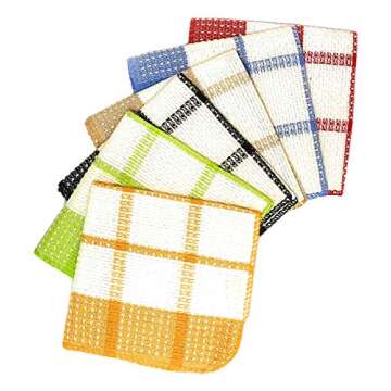 Soft Textiles Waffle Weave Dish Cloth,Better Homes & Garden Dish Towels For Drying Dishes 100% Cotton, Highly Absorbent 13x13* Pack of 12 Durable Cloth