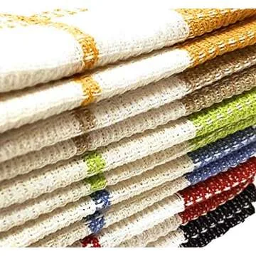 Soft Textiles Waffle Weave Dish Cloth,Better Homes & Garden Dish Towels For Drying Dishes 100% Cotton, Highly Absorbent 13x13* Pack of 12 Durable Cloth