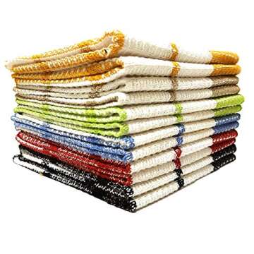 Soft Textiles Waffle Weave Dish Cloth,Better Homes & Garden Dish Towels For Drying Dishes 100% Cotton, Highly Absorbent 13x13* Pack of 12 Durable Cloth