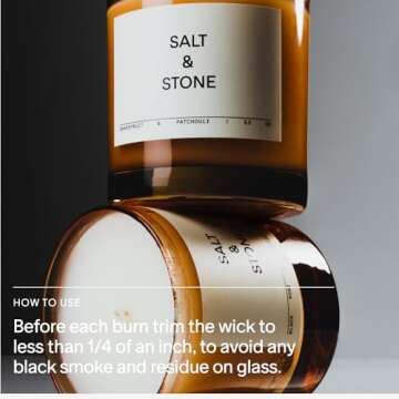 SALT & STONE Scented Candle | Hand-Poured, Aromatic & Fragrant | Made with Natural Coconut & Soy Blend Wax | 100% Cotton Wick | Long-Lasting 50 Hour Burn Time (8.5 oz) (Grapefruit & Hinoki)