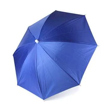 sansheng Umbrella Hat for Adults,26 inch Diameter Folded Loose Belt Fishing Cap Umbrella Cap, Fishing Umbrella Cap Sunhat (Dark Blue)