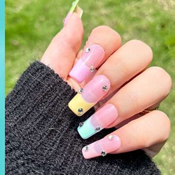 Almond and Square Nail Tip - Chameleon Gel x Nails Matte 240pcs 2 Shapes Tips for Acrylic Nails Set Soft Gel Full Cover Nail Tips Nail Extensions For Nails Salons and Home Nail Art，12 Sizes