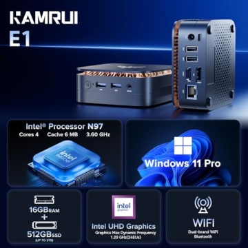 KAMRUI Essenx E1 Mini PC Windows 11 Pro Compact Power