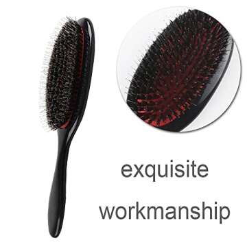 Versatile Boar Bristle Paddle Brush for All Hair Types