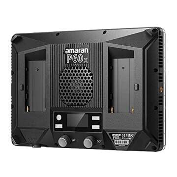 Aputure Amaran P60x 60W Bi-Color LED Video Light Adjustable Color Temperature (3200K ~ 6500K), Optical Lens Group, 5070lux @ 1m Adjustable Light Emission Angle for Flat Screen Photography